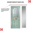 Premium Composite Front Door Set with One Side Screen - Snipe 1 Geo Bar Clear Glass - Shown in Chartwell Green