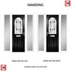 Premium Composite Front Door Set with Two Side Screens - Snipe 1 Laptev Black Glass - Shown in Black