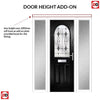 Premium Composite Front Door Set with Two Side Screens - Snipe 1 Laptev Black Glass - Shown in Black
