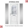 Premium Composite Front Door Set with Two Side Screens - Snipe 1 Laptev Black Glass - Shown in Black