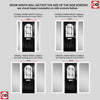 Premium Composite Front Door Set with Two Side Screens - Snipe 1 Laptev Black Glass - Shown in Black