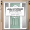 Premium Composite Front Door Set with Two Side Screens - Snipe 1 Murano Green Glass - Shown in Chartwell Green