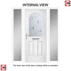 Premium Composite Front Door Set with Two Side Screens - Snipe 1 Murano Green Glass - Shown in Chartwell Green