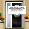 Premium Composite Front Door Set with One Side Screen - Snipe 1 Geo Bar Mayflower Glass - Shown in Black