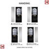 Premium Composite Front Door Set with One Side Screen - Snipe 1 Geo Bar Mayflower Glass - Shown in Black