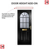 Premium Composite Front Door Set - Snipe 1 Geo Bar Mayflower Glass - Shown in Black