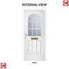 Premium Composite Front Door Set - Snipe 1 Geo Bar Mayflower Glass - Shown in Black