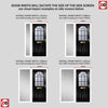 Premium Composite Front Door Set with One Side Screen - Snipe 1 Geo Bar Mayflower Glass - Shown in Black
