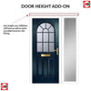 Premium Composite Front Door Set with One Side Screen - Snipe 1 Geo Bar Cotswold Glass - Shown in Blue