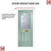 Premium Composite Front Door Set - Snipe 1 Geo Bar Clear Glass - Shown in Chartwell Green