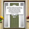 Premium Composite Front Door Set with Two Side Screens - Snipe 1 Veneto Glass - Shown in Reed Green