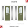 Premium Composite Front Door Set with Two Side Screens - Snipe 1 Veneto Glass - Shown in Reed Green