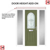 Premium Composite Front Door Set with Two Side Screens - Snipe 1 Veneto Glass - Shown in Reed Green