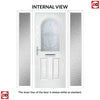 Premium Composite Front Door Set with Two Side Screens - Snipe 1 Veneto Glass - Shown in Reed Green