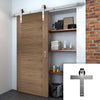 Single Sliding Door & Stainless Steel Barn Track - Sofia Walnut Veneer Door - Prefinished