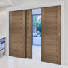 Three Sliding Doors and Frame Kit - Sofia Walnut Veneer Door - Prefinished