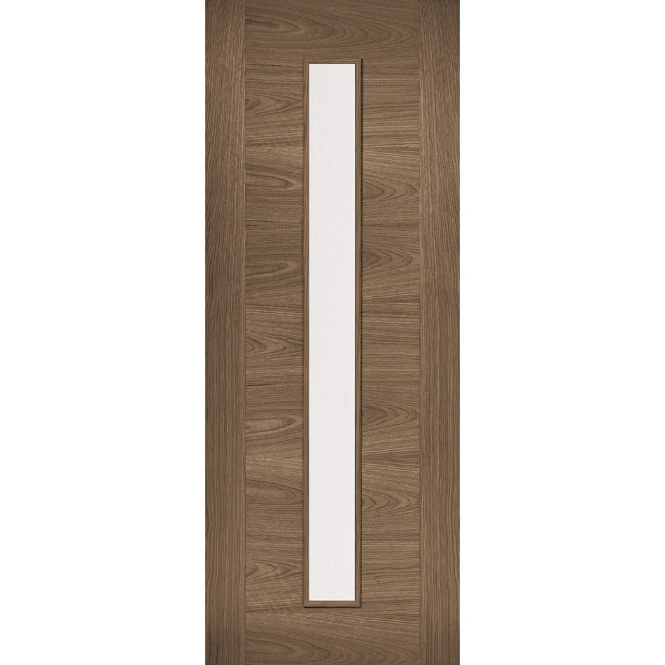 sofia walnut veneer door clear safety glass prefin