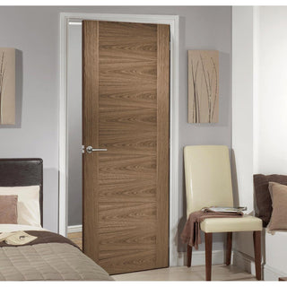 Image: LPD Joinery Sofia Walnut Veneer Fire Door - 1/2 Hour Fire Rated - Prefinished