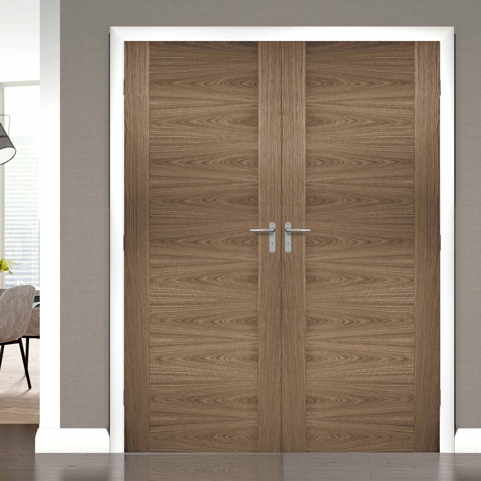 Sofia Walnut Veneer Internal Door Pair - Prefinished – Direct Doors