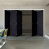 Five Folding Doors & Frame Kit - Soho 4 Panel Charcoal 3+2 - Prefinished