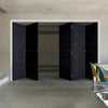 Five Folding Doors & Frame Kit - Soho 4 Panel Charcoal 3+2 - Prefinished