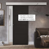 Single Sliding Door & Wall Track - Soho 4 Panel Door - Black Primed