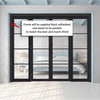 ThruEasi Room Divider - Soho 4 Pane Charcoal Clear Glass - Prefinished Double Doors with Double Sides