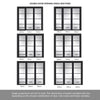 ThruEasi Room Divider - Soho 4 Pane Charcoal Clear Glass - Prefinished Double Doors with Single Side