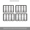 Room Divider - Soho 4 Pane Black Clear Glass Prefinished Double Doors with Double Sides