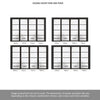 ThruEasi Room Divider - Soho 4 Pane Black Primed Clear Glass Unfinished Double Doors with Double Sides