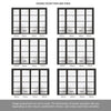 Room Divider - Soho 4 Pane Black Clear Glass Prefinished Double Doors with Double Sides