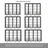 ThruEasi Room Divider - Soho 4 Pane Black Primed Clear Glass Unfinished Double Doors with Double Sides