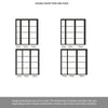 ThruEasi Room Divider - Soho 4 Pane Black Primed Clear Glass Unfinished Industrial Double Doors with Narrow Single Side