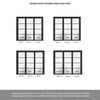Room Divider - Soho 4 Pane Black Clear Glass Prefinished Double Doors with Single Side