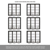 Room Divider - Soho 4 Pane Black Clear Glass Prefinished Double Doors with Single Side