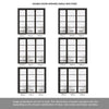 ThruEasi Room Divider - Soho 4 Pane Black Primed Clear Glass Unfinished Double Doors with Single Side