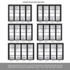 ThruEasi Room Divider - Soho 4 Pane Charcoal Clear Glass - Prefinished Double Doors with Double Sides