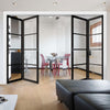 Four Folding Doors & Frame Kit - Soho 4 Pane 2+2 - Clear Glass - Black Primed