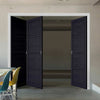 Three Folding Doors & Frame Kit - Soho 4 Panel Charcoal 2+1 - Prefinished