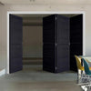Four Folding Doors & Frame Kit - Soho 4 Panel Charcoal 3+1 - Prefinished