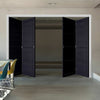 Four Folding Doors & Frame Kit - Soho 4 Panel Charcoal 2+2 - Prefinished