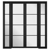 W6 Soho Room Divider Door & Frame Kit - Clear Glass - Black Primed - 2031x1904mm Wide