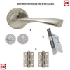 Solar Bathroom Door Handle Pack - Polished Chrome - Satin Nickel