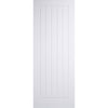 LPD Joinery White Fire Door, Mexicano Door - Vertical Lining - 1/2 Hour Rated - White Primed