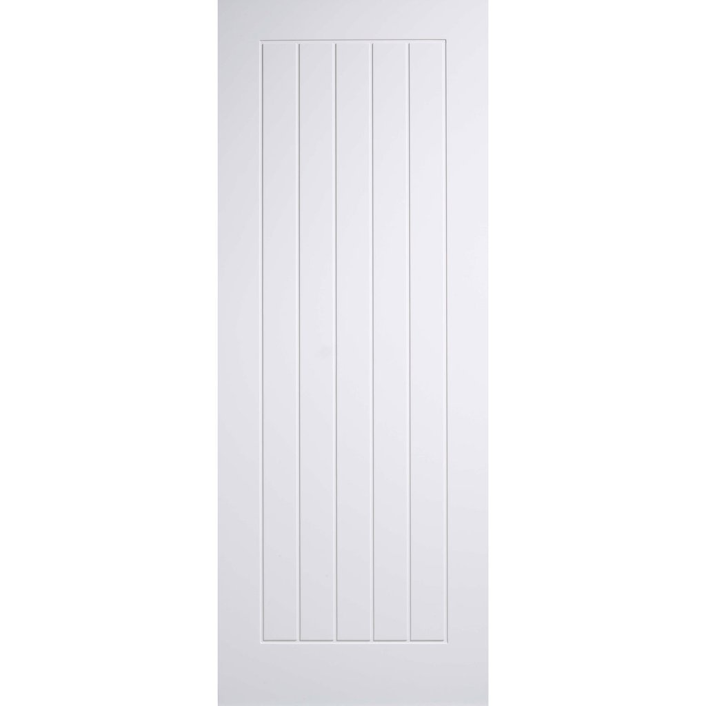 Mexicano Evokit Pocket Fire Door Detail - Vertical Lining - 30 Minute Fire Rated - White Primed