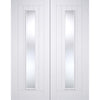 Mexicano Door Pair - Clear Glass - White Primed