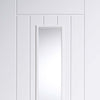 Mexicano Door - Vertical Lining Clear Glass - White Primed