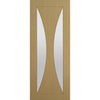 Sorrento Oak Internal Door Pair - Clear Glass - Prefinished