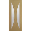Deanta oak veneered interior door with safety glass
