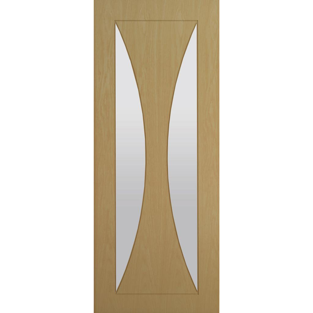 Deanta oak veneered interior door with safety glass